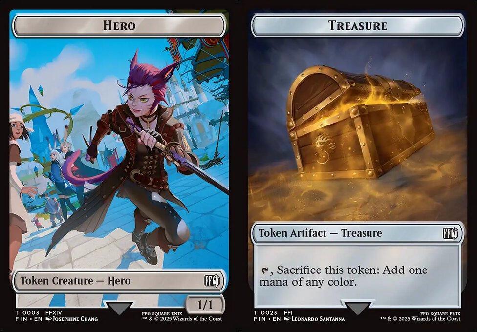 Hero (0003) // Treasure (0023) Double-Sided Token - Foil