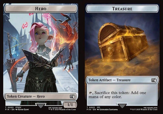 Hero (0005) // Treasure (0023) Double-Sided Token - Foil