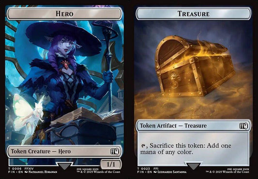 Hero (0006) // Treasure (0023) Double-Sided Token - Foil