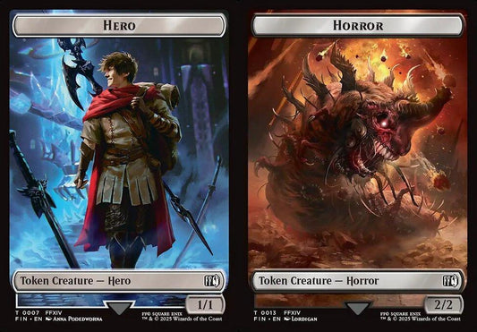 Hero (0007) // Horror (0013) Double-Sided Token - Foil