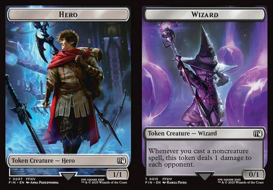 Hero (0007) // Wizard (0015) Double-Sided Token