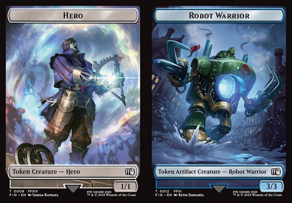 Hero (0008) // Robot Warrior (0012) Double-Sided Token - Foil
