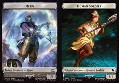 Hero (0032) // Human Soldier (0001) Double-Sided Token - Surge Foil