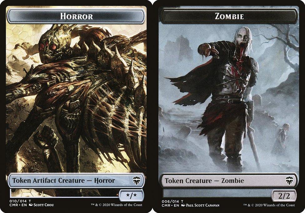 Horror (010) // Zombie (006) Double-Sided Token - Foil