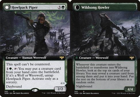Howlpack Piper // Wildsong Howler (392) (Extended Art) - Foil