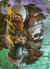 Hugs, Grisly Guardian (27/54) Art Card (ABLB) - Gold-Stamped Signature
