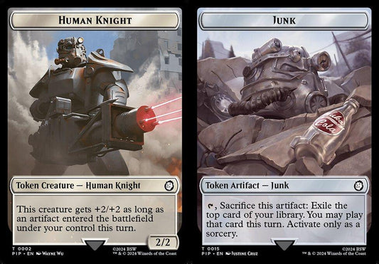 Human Knight (0002) // Junk (0015) Double-Sided Token - Foil