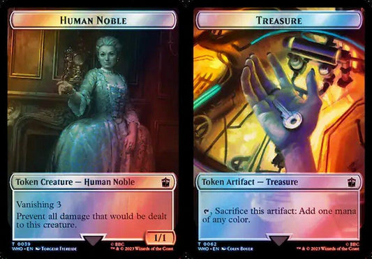 Human Noble (0039) // Treasure (0062) Double-Sided Token - Surge Foil