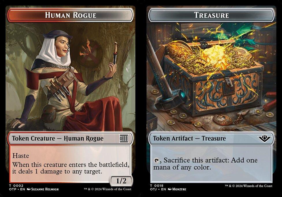 Human Rogue (0002) // Treasure (0018) Double-Sided Token - Foil