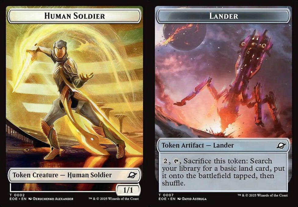 Human Soldier (0002) // Lander (0007) Double-Sided Token - Foil