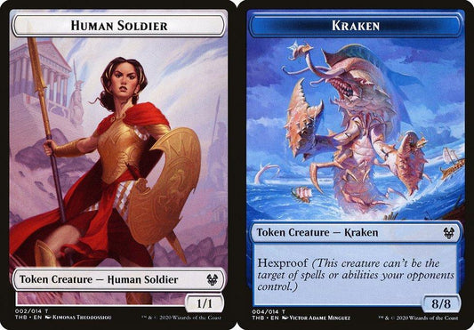 Human Soldier (002) // Kraken (004) Double-Sided Token - Foil