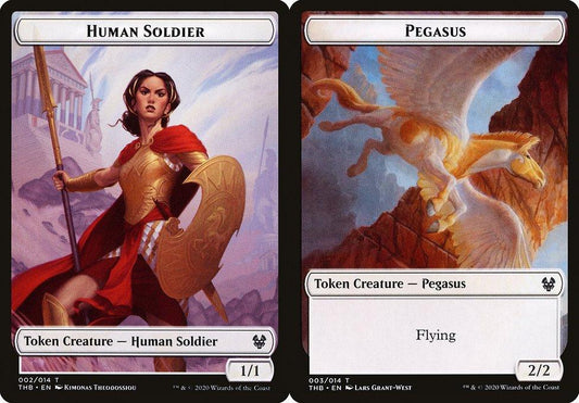 Human Soldier (002) // Pegasus (003) Double-Sided Token - Foil