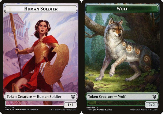 Human Soldier (002) // Wolf (011) Double-Sided Token - Foil