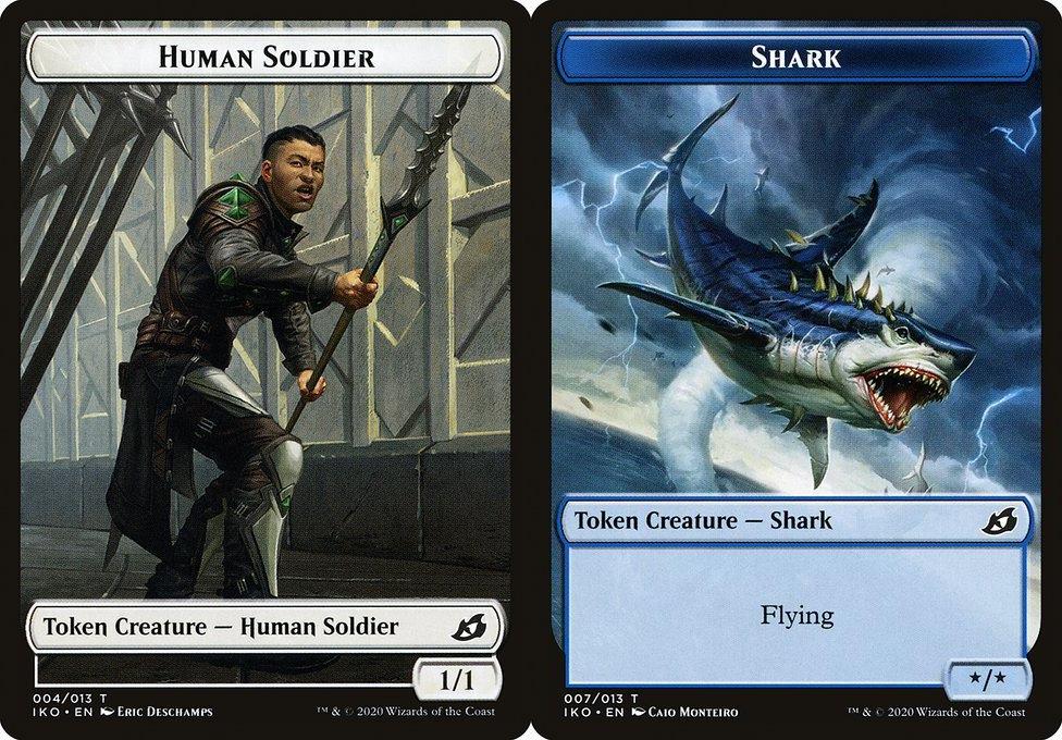 Human Soldier (004) // Shark (007) Double-Sided Token - Foil