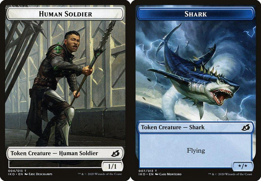 Human Soldier (004) // Shark (007) Double-Sided Token - Foil