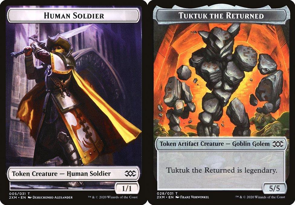 Human Soldier (005) // Tuktuk the Returned (028) Double-Sided Token - Foil