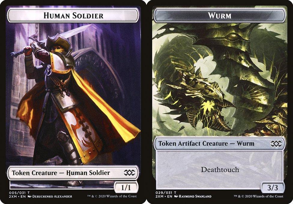 Human Soldier (005) // Wurm (029) Double-Sided Token - Foil