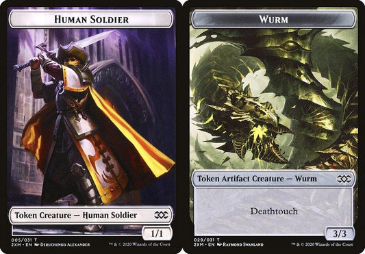 Human Soldier (005) // Wurm (029) Double-Sided Token - Foil