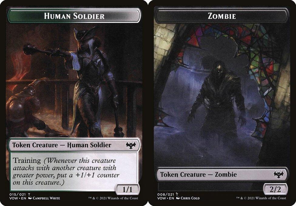 Human Soldier (015) // Zombie (008) Double-Sided Token - Foil