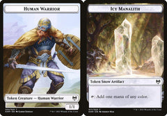 Human Warrior (003) // Icy Manalith (017) Double-Sided Token - Foil