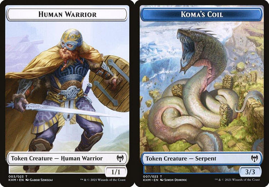 Human Warrior (003) // Koma's Coil (007) Double-Sided Token - Foil