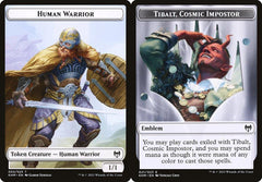 Human Warrior (003) // Tibalt, Cosmic Impostor Emblem (021) Double-Sided Token - Foil