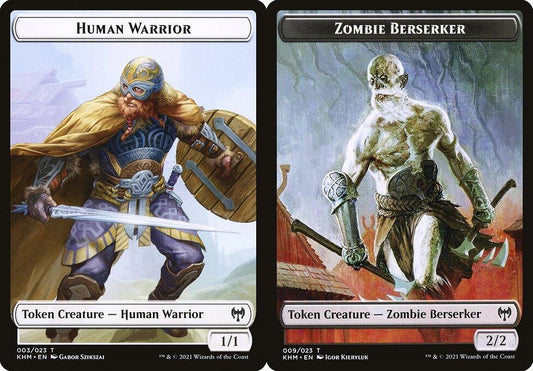 Human Warrior (003) // Zombie Berserker (009) Double-Sided Token - Foil