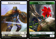 Human Warrior (006) // Saproling (023) Double-Sided Token