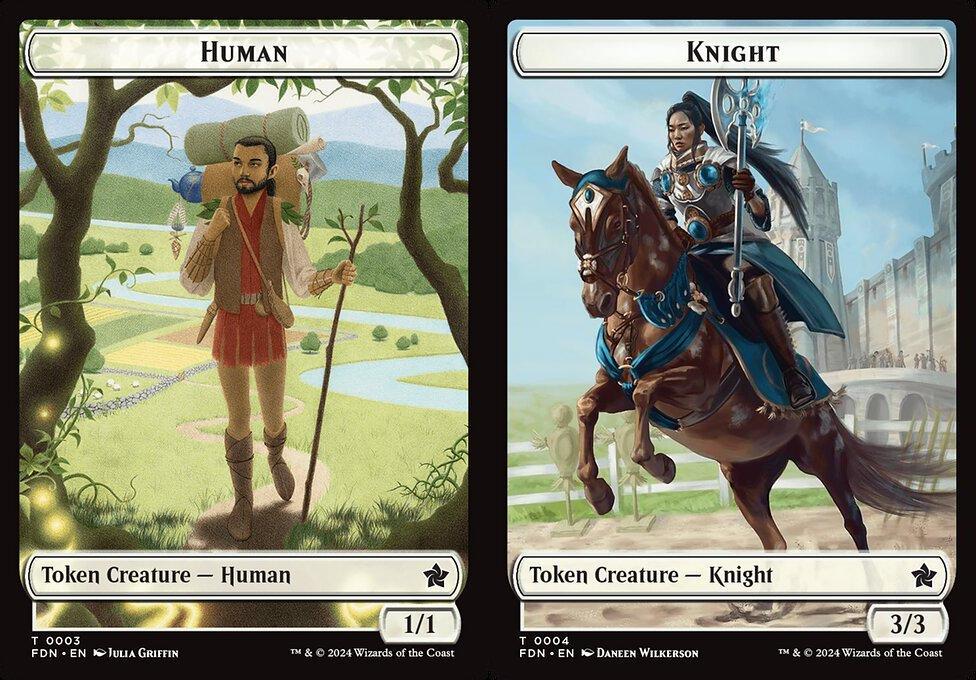 Human (0003) // Knight (0004) Double-Sided Token - Foil