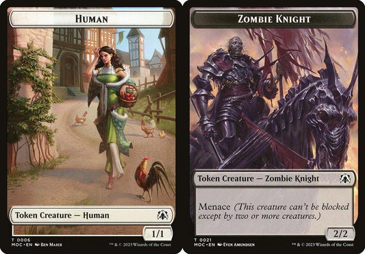 Human (0006) // Zombie Knight (0021) Double-Sided Token