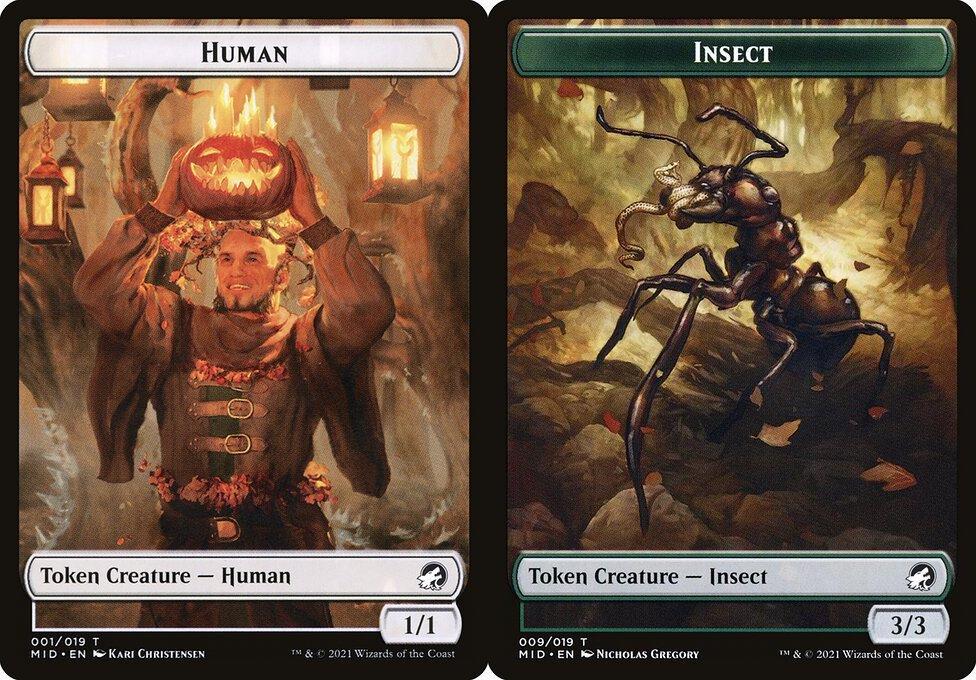 Human (001) // Insect (009) Double-Sided Token - Foil
