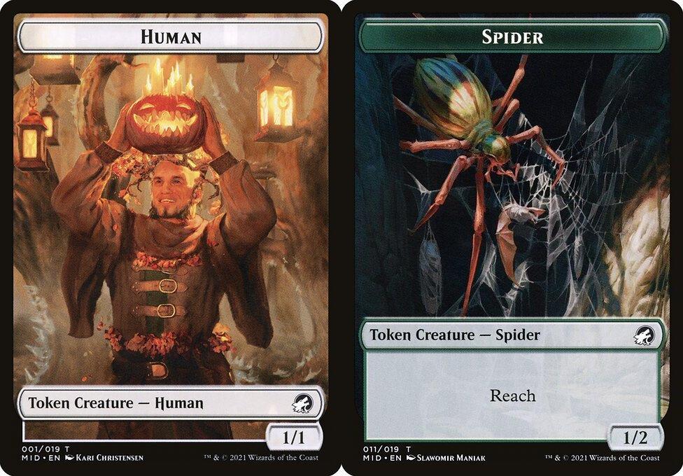 Human (001) // Spider (011) Double-Sided Token - Foil