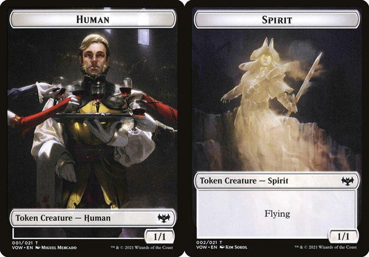 Human (001) // Spirit (002) Double-Sided Token - Foil