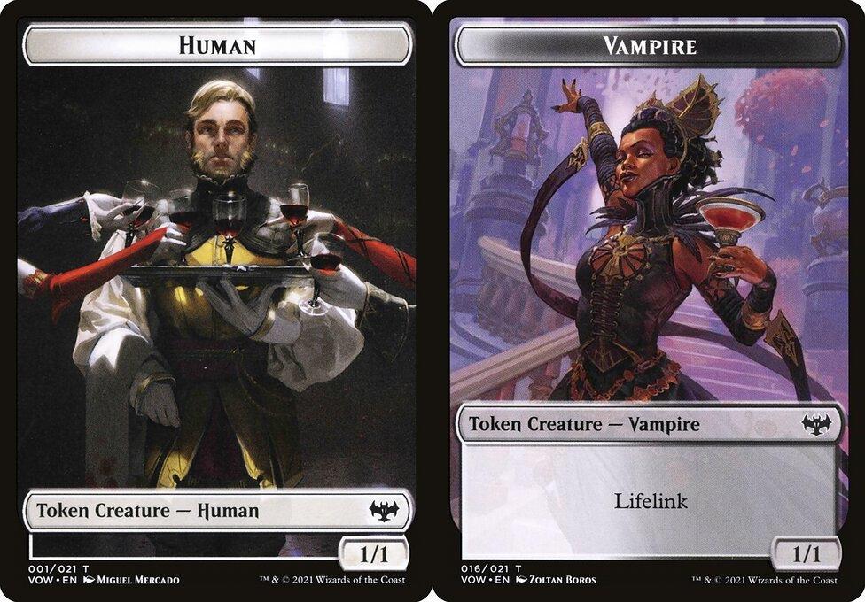 Human (001) // Vampire (016) Double-Sided Token - Foil