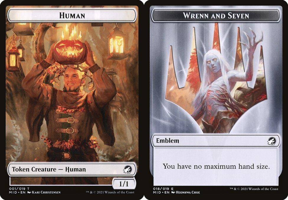 Human (001) // Wrenn and Seven Emblem (018) Double-Sided Token - Foil