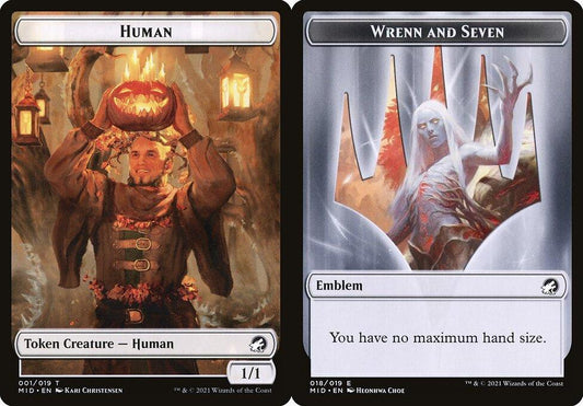 Human (001) // Wrenn and Seven Emblem (018) Double-Sided Token - Foil