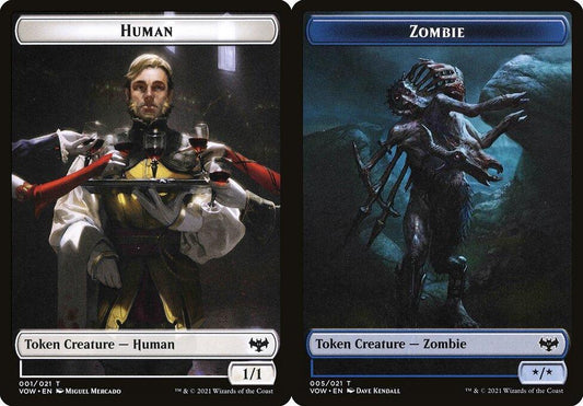 Human (001) // Zombie (005) Double-Sided Token - Foil