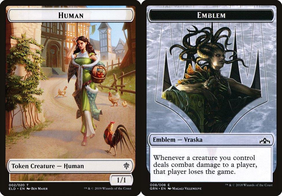 Human (002) // Vraska, Golgari Queen Emblem (008) Double-Sided Token