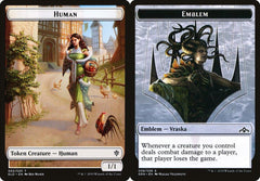 Human (002) // Vraska, Golgari Queen Emblem (008) Double-Sided Token