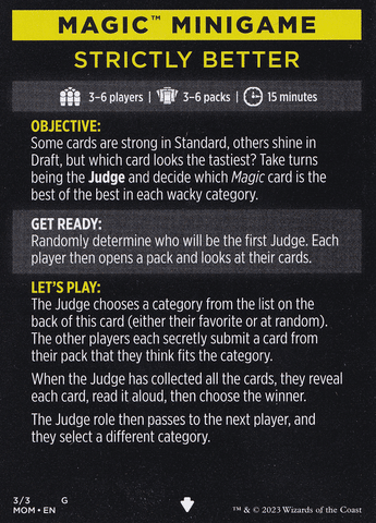 Magic Minigame: Strictly Better (TMOM)