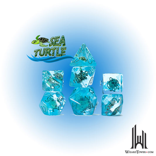 Dice Set - Inclusion Sea Turtle 7ct