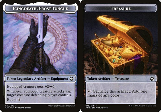 Icingdeath, Frost Tongue (002) // Treasure (015) Double-Sided Token - Foil