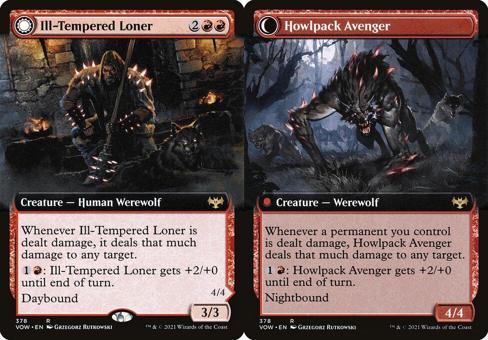 Ill-Tempered Loner // Howlpack Avenger (378) (Extended Art)