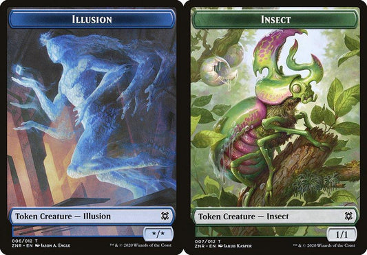 Illusion (006) // Insect (007) Double-Sided Token - Foil