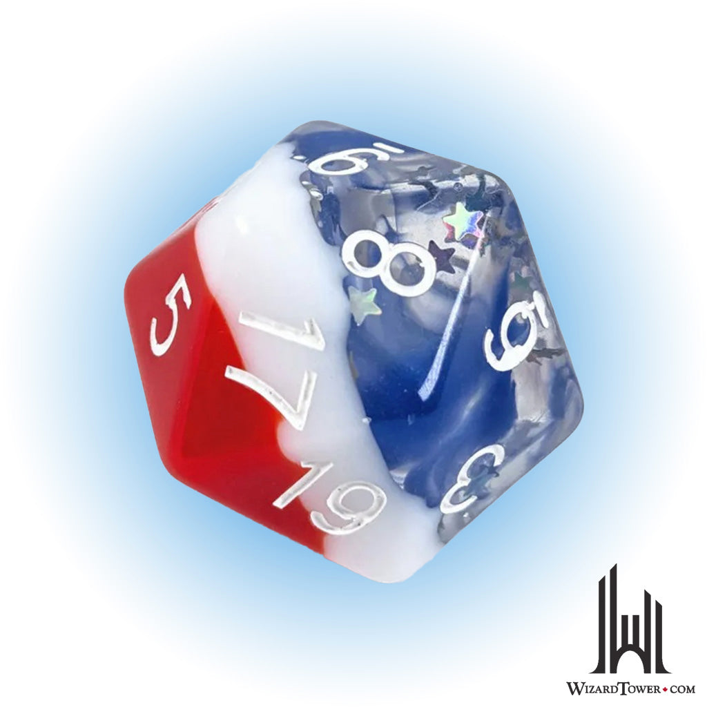 Individual Dice - Stars & Stripes Symbol 30mm d20
