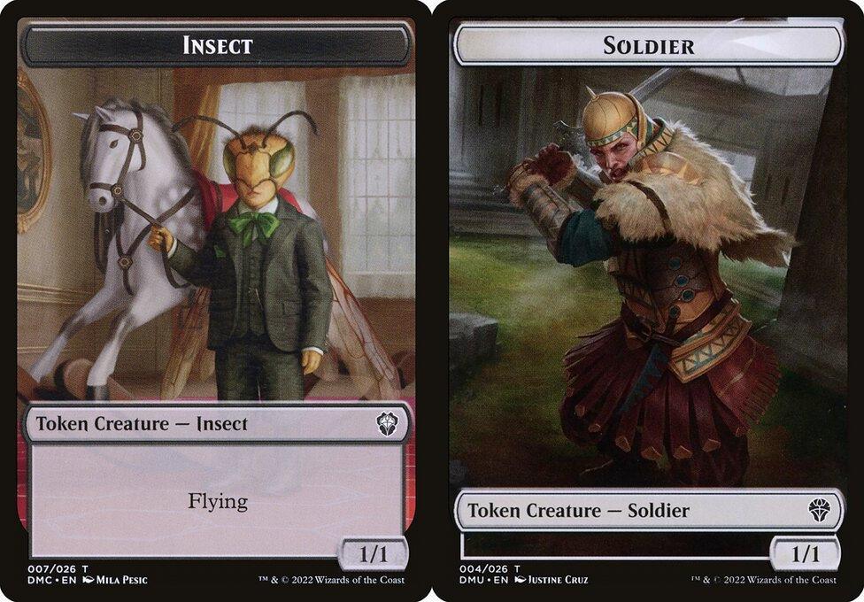 Insect (007) // Soldier (004) Double-Sided Token - Foil