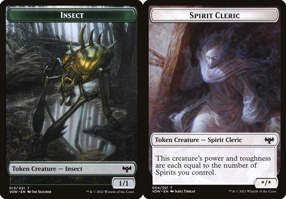 Insect (013) // Spirit Cleric (004) Double-Sided Token - Foil