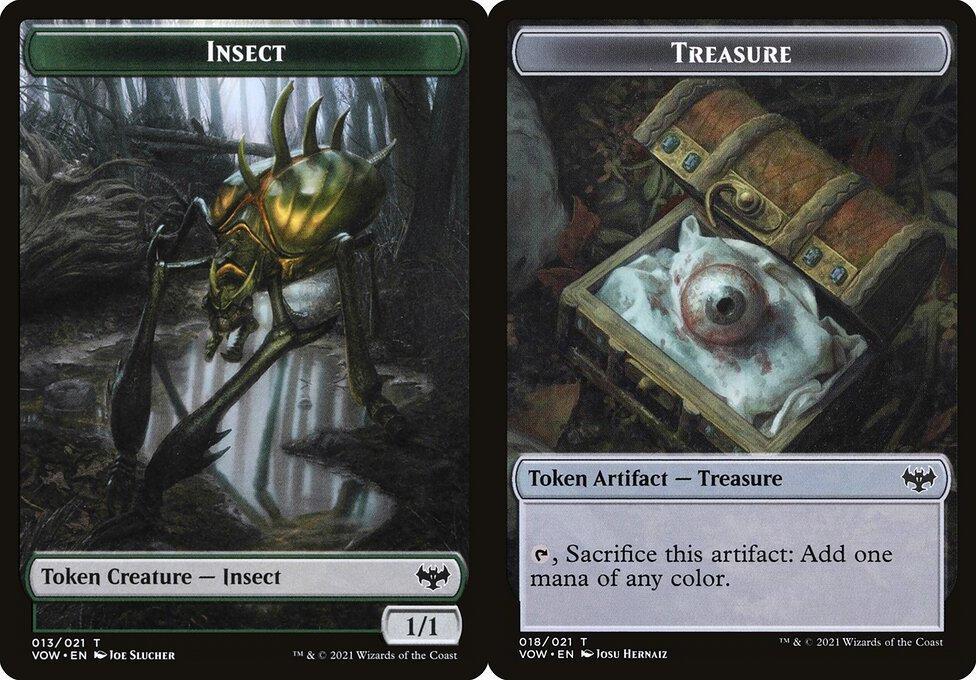 Insect (013) // Treasure (018) Double-Sided Token - Foil