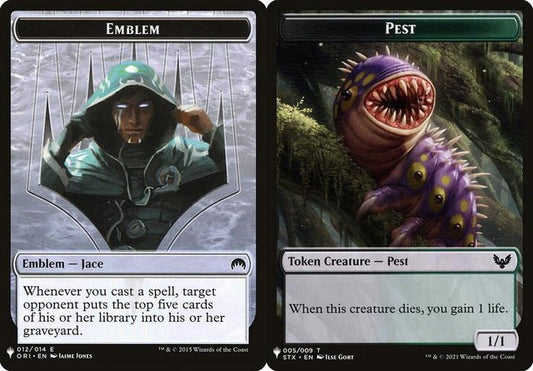 Jace, Telepath Unbound Emblem (012) // Pest (005) Double-Sided Token (PLST)