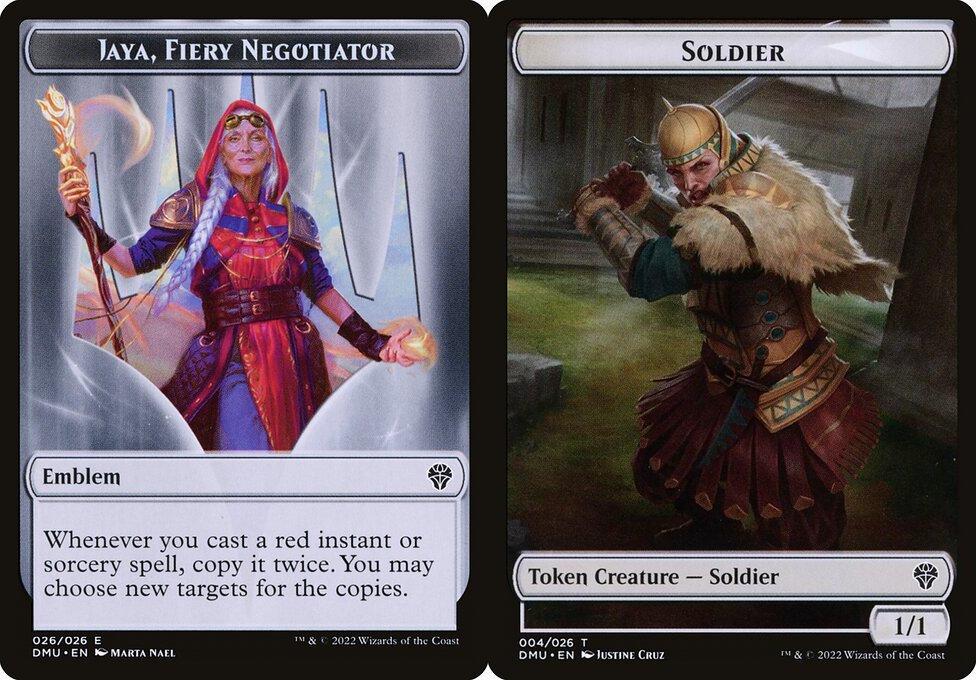 Jaya, Fiery Negotiator Emblem (026) // Soldier (004) Double-Sided Token - Foil
